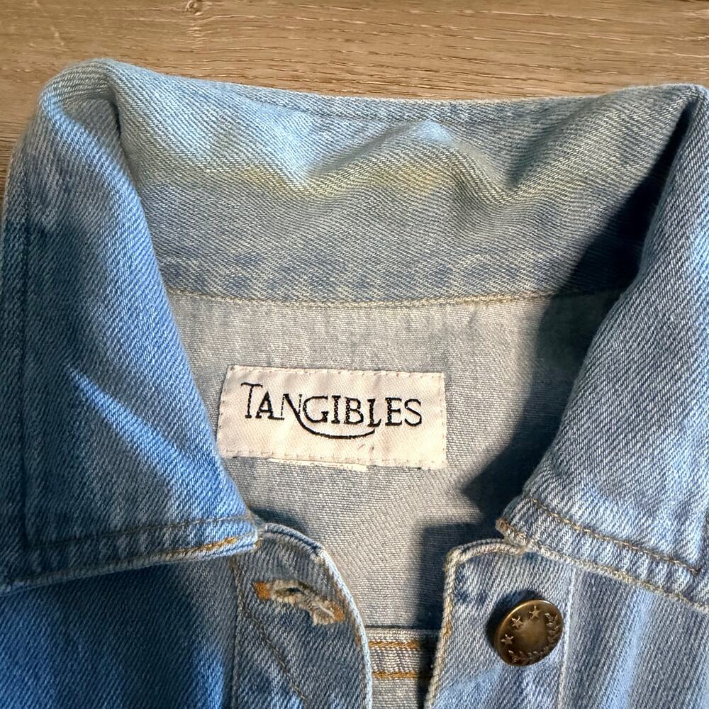 Vintage Tangibles USA Sport Denim Vest Jean Olympics Fourth of July - Picture 3 of 8